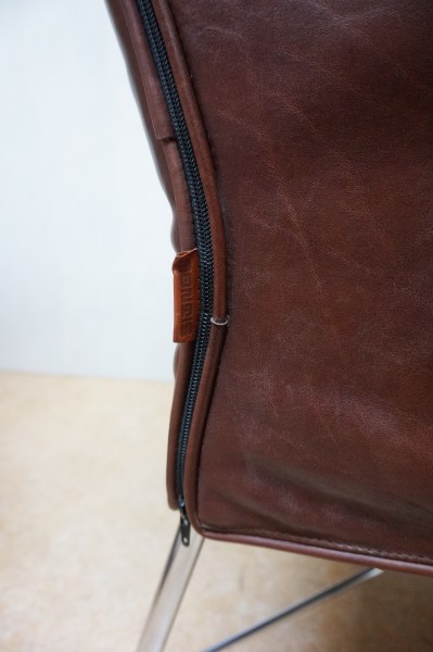 Montis-Charly-Flex-stoel-fauteuil-Gerard van den Berg-bruin-leder-rvs-vintage-geleefd-gebruikt-tweedehands